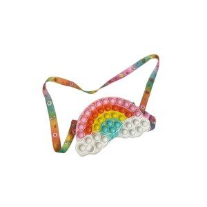 Rainbow Bag Crossbody Strap Pop It Fidget Toy‎ Simple Dimple Pop it